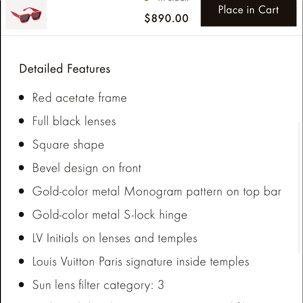 Louis Vuitton 1.1 Millionaire Red Sunglasses - Picture 4 of 10